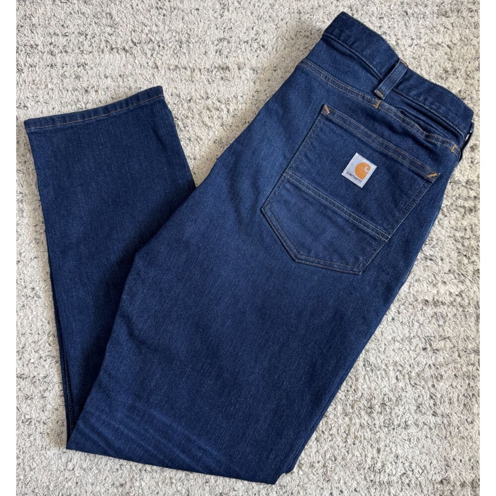 Carhartt B17 Men 38x30 Relaxed Fit Straight Leg Jeans Dark Blue Denim Workwear